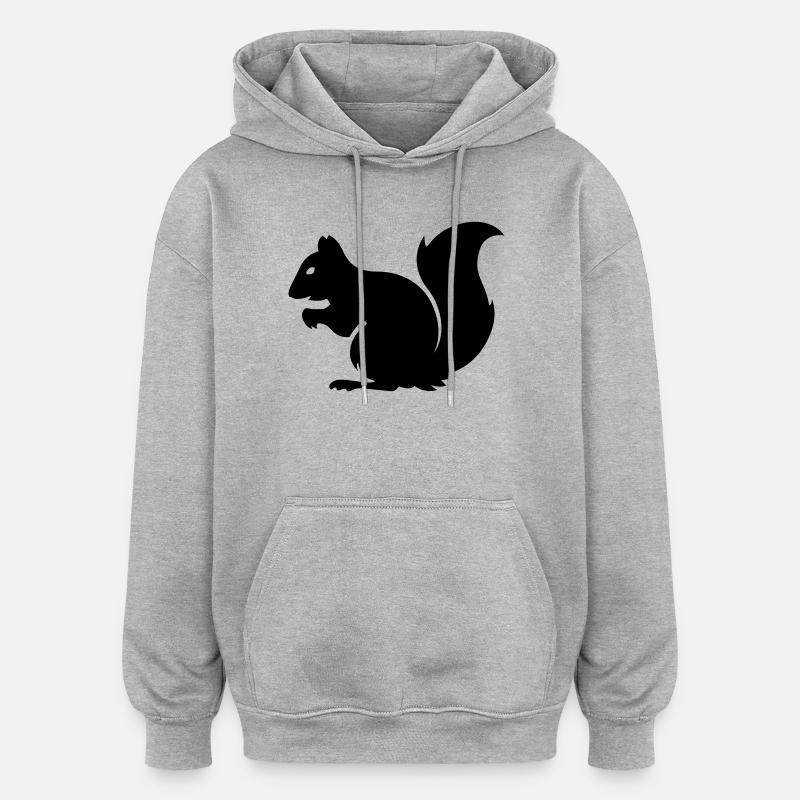 squirrel - Oversized Unisex Hoodie - heather grey