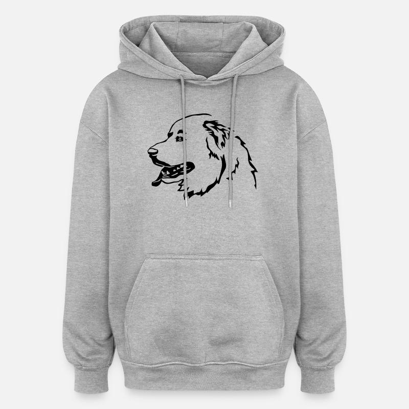 Pyrenäenberghund Kopf - Oversized Unisex Hoodie - Grau meliert