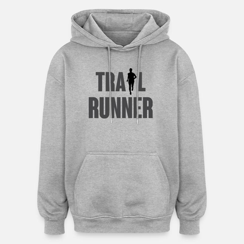 Trail Runner - Felpa con cappuccio unisex oversize - grigio melange