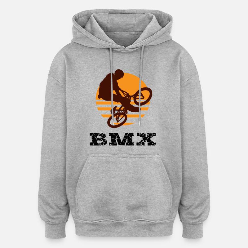 BMX - Sweat à capuche oversize unisexe - gris chiné