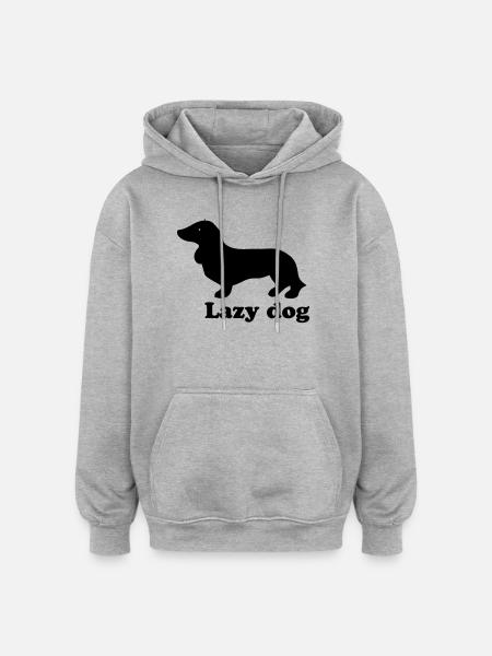 Lazy Dog - Oversized Unisex Hoodie - Grau meliert
