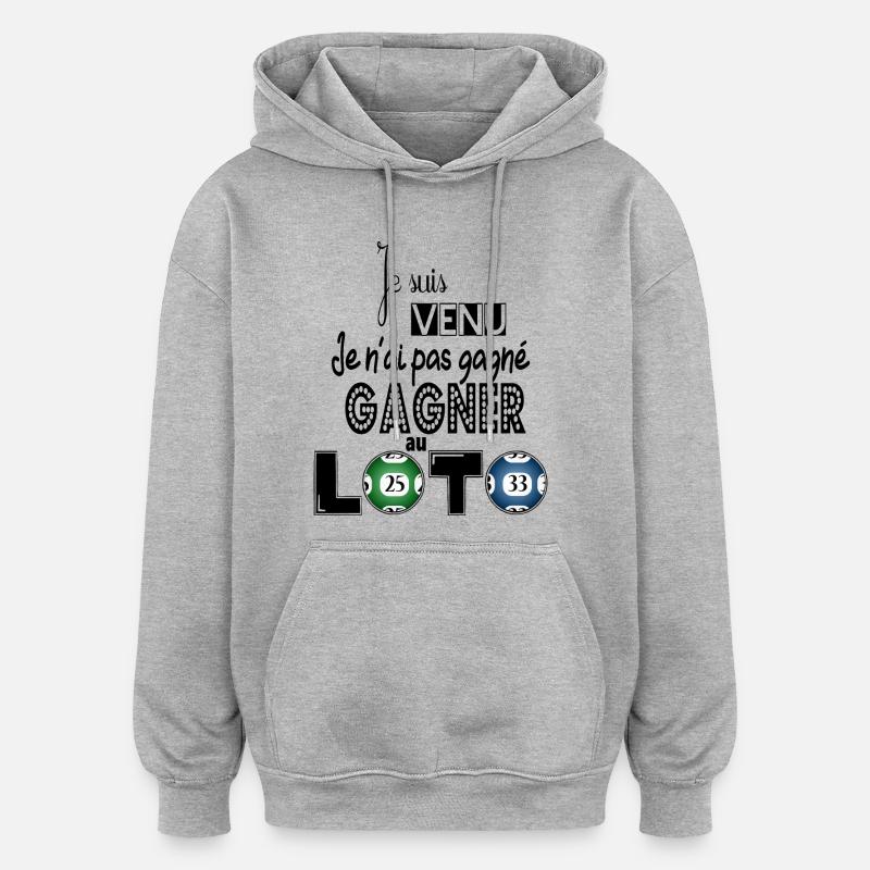 LOTO - Sweat à capuche oversize unisexe - gris chiné