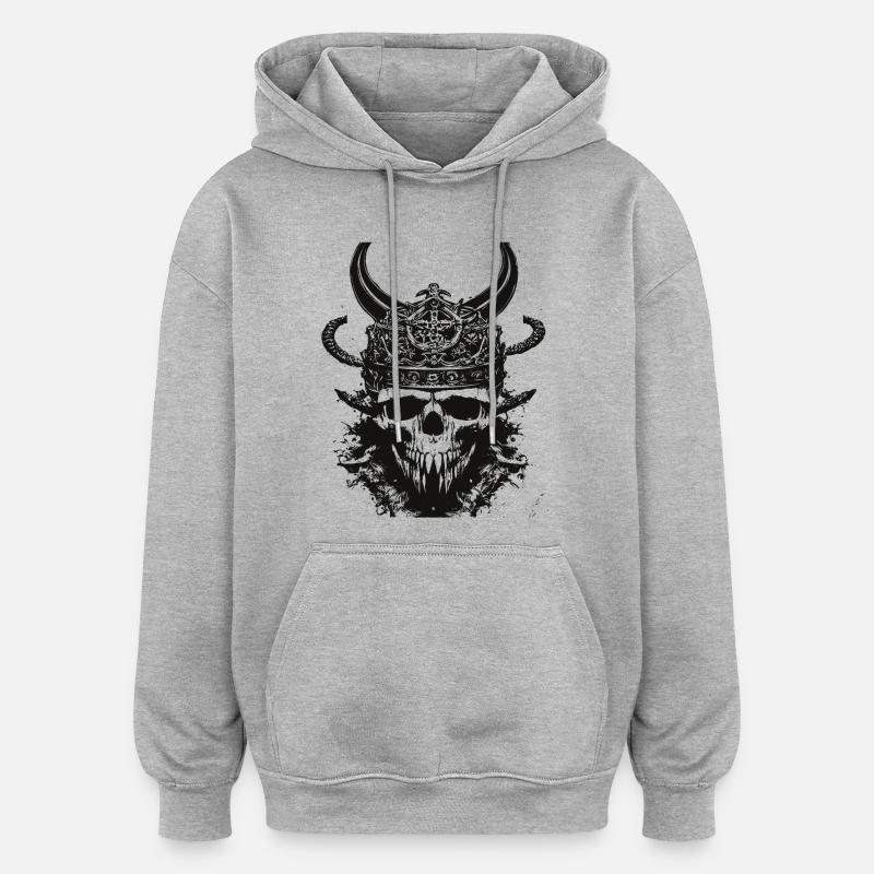 Wikinger Schädel Valhalla Viking - Oversized Unisex Hoodie - Grau meliert