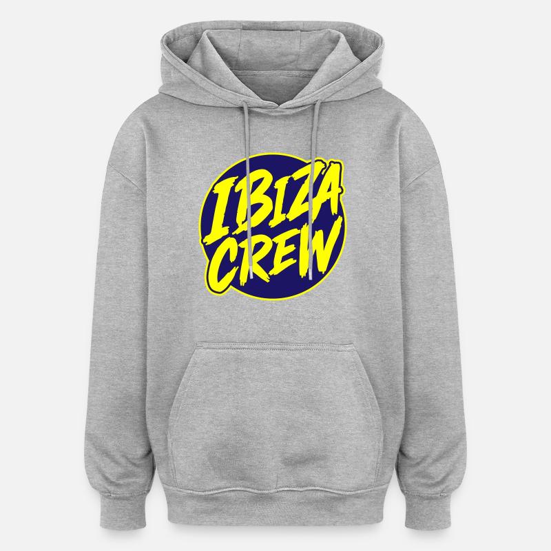 Vacances Ibiza Crew - Sweat à capuche oversize unisexe - gris chiné