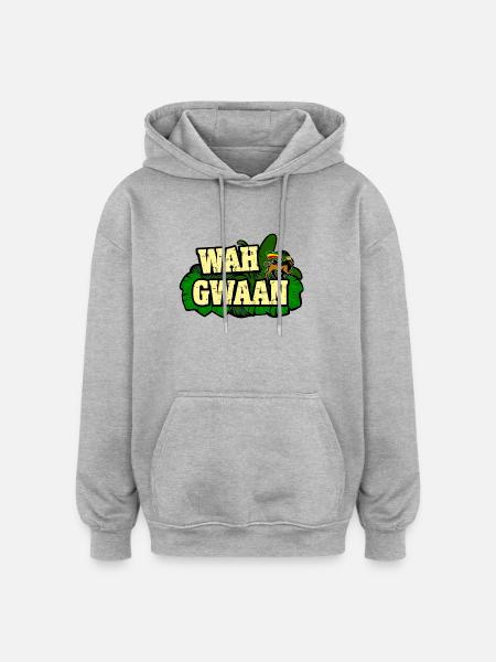 Reggae Jungle Wah Gwaan - Oversized Unisex Hoodie - heather grey
