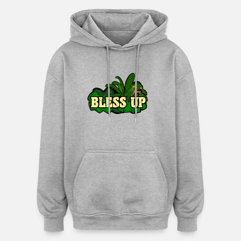 Dub Reggae bénit la jungle - Sweat à capuche oversize unisexe - gris chiné
