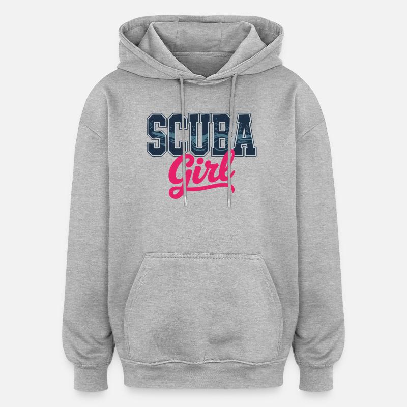 Conception de plongée sous-marine pour fille - Sweat à capuche oversize unisexe - gris chiné
