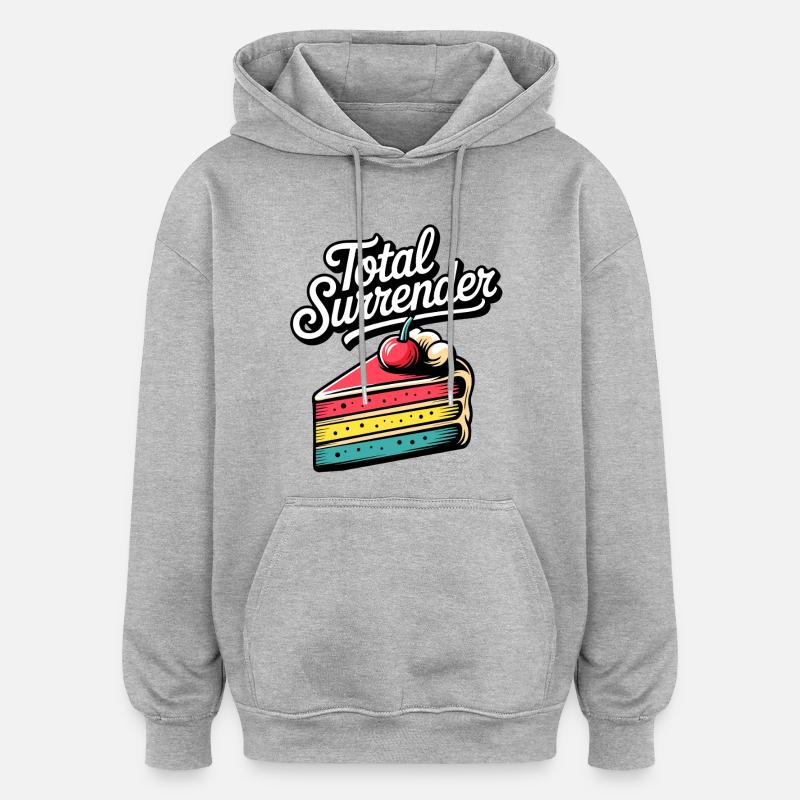Capitulation totale gâteau Pop Art - Sweat à capuche oversize unisexe - gris chiné