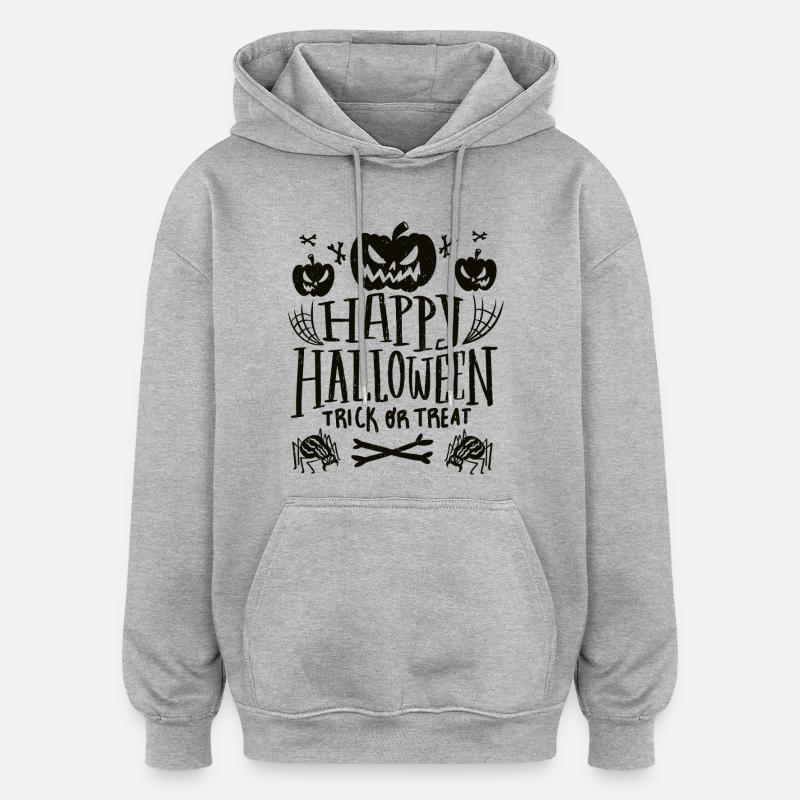 Fröhliches Halloween-Süßes oder Saures - Oversized Unisex Hoodie - Grau meliert
