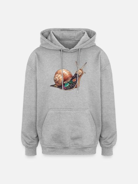 Yakuza Snail – The Slow Ink - Oversized Unisex Hoodie - heather grey