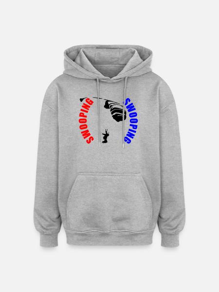 Piqué - Sweat à capuche oversize unisexe - gris chiné