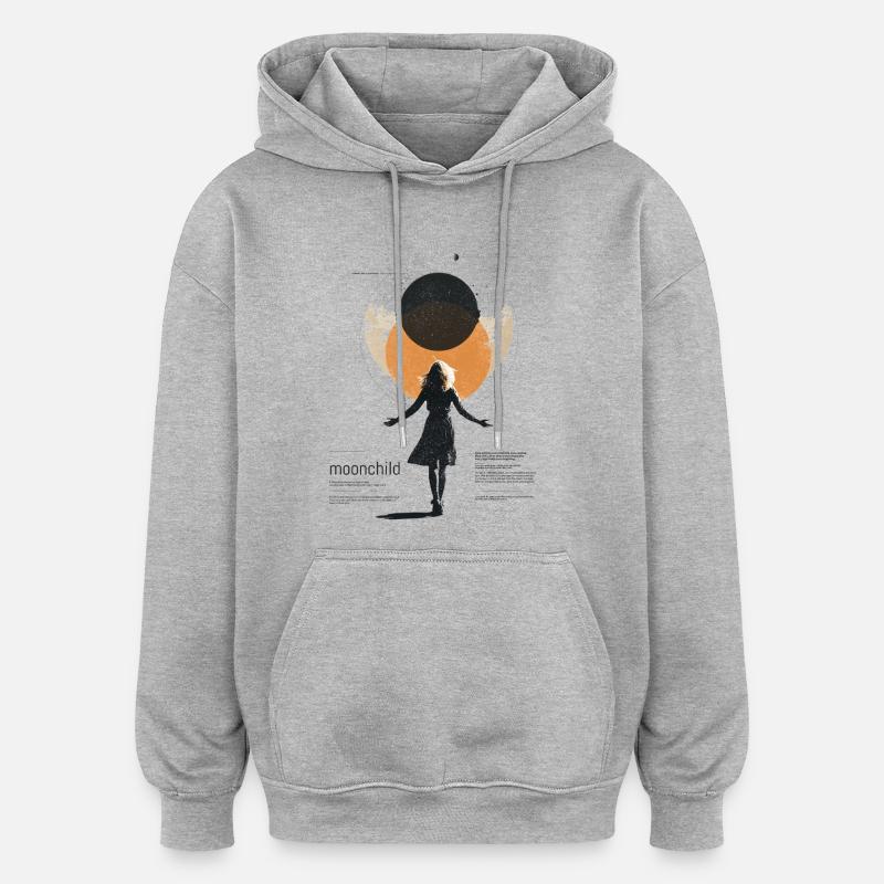 Mondscheinkind im Traumkreis - Oversized Unisex Hoodie - Grau meliert