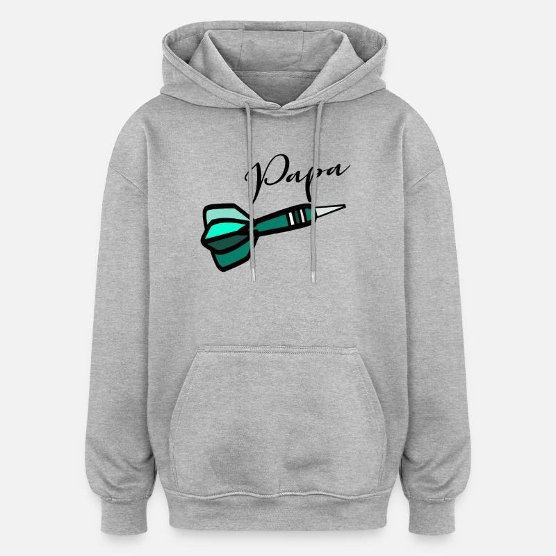Fléchettes Darts Papa - Sweat à capuche oversize unisexe - gris chiné