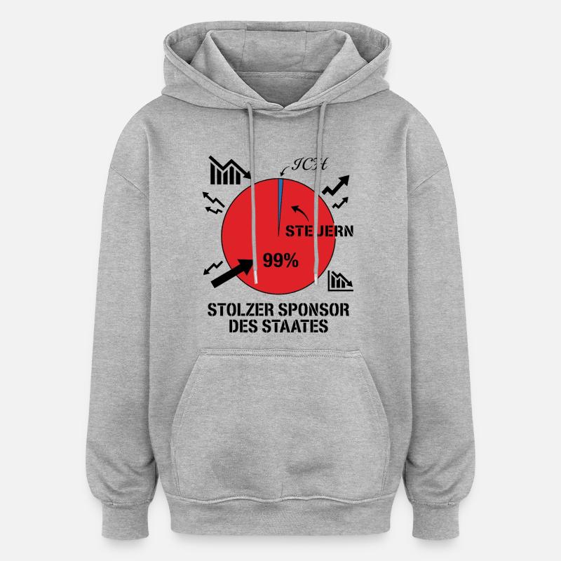 Stolzer Sponsor des Staates - Oversized Unisex Hoodie - Grau meliert
