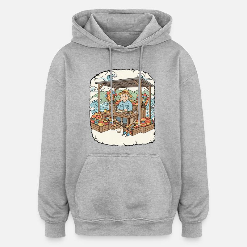 Pyro Rockets de feux d’artifice - Sweat à capuche oversize unisexe - gris chiné