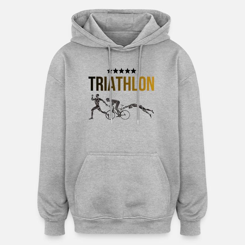 Triathlon - Sweat à capuche oversize unisexe - gris chiné