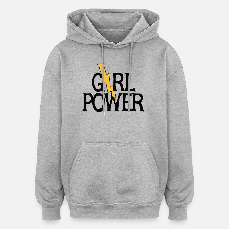 Blitz-Mädchen-Power - Oversized Unisex Hoodie - Grau meliert