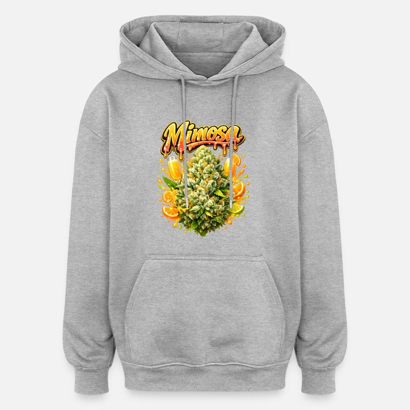 Mimosa Graffiti Print - Sweat à capuche oversize unisexe - gris chiné