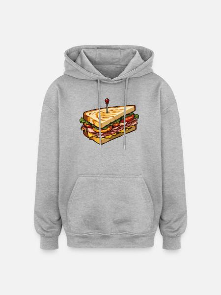 Club Sandwich Pin Art - Oversized Unisex Hoodie - heather grey