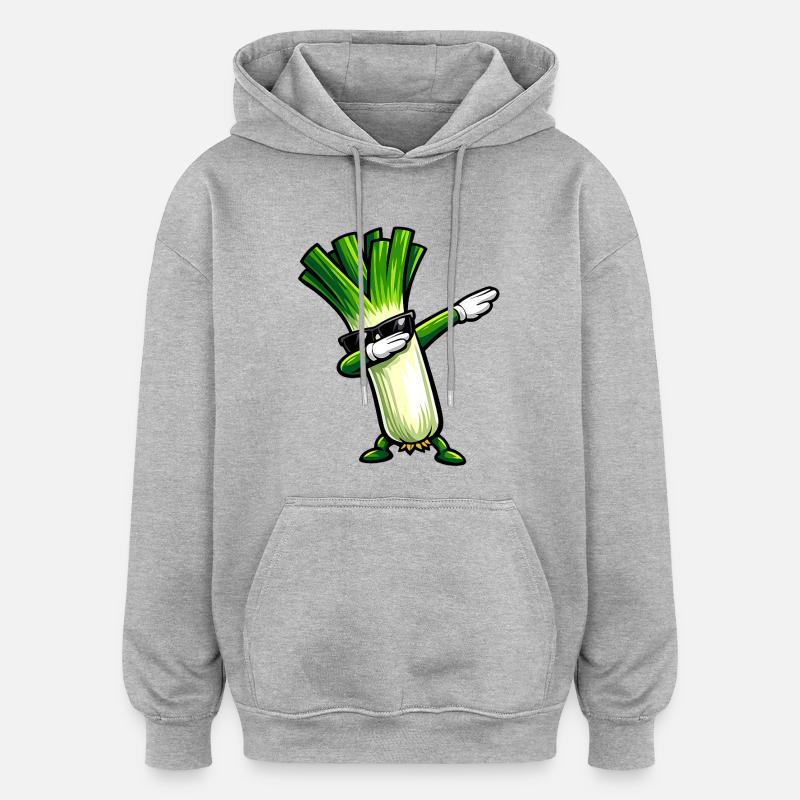 Dabbing leeks - Oversized Unisex Hoodie - heather grey