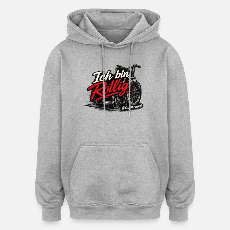 Rollig - Oversized Unisex Hoodie - Grau meliert