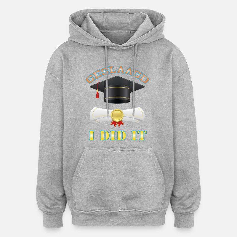 SuccessiIid - Sweat à capuche oversize unisexe - gris chiné