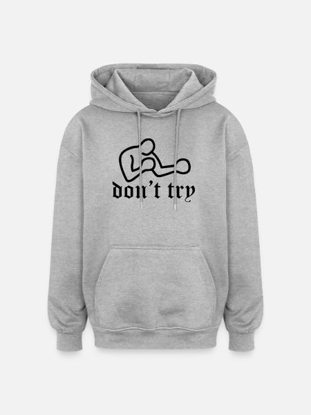 Dont Try Bukowski - Oversized Unisex Hoodie - heather grey
