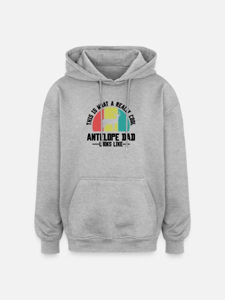 Antelope Dad Retro - Oversized Unisex Hoodie - heather grey