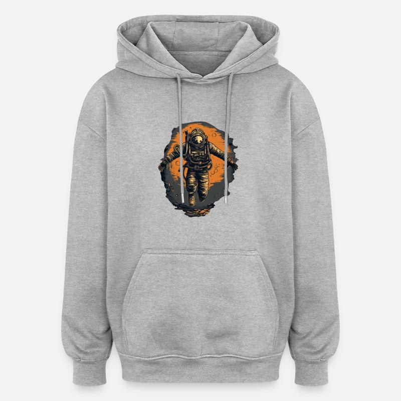 Plongeur - Sweat à capuche oversize unisexe - gris chiné