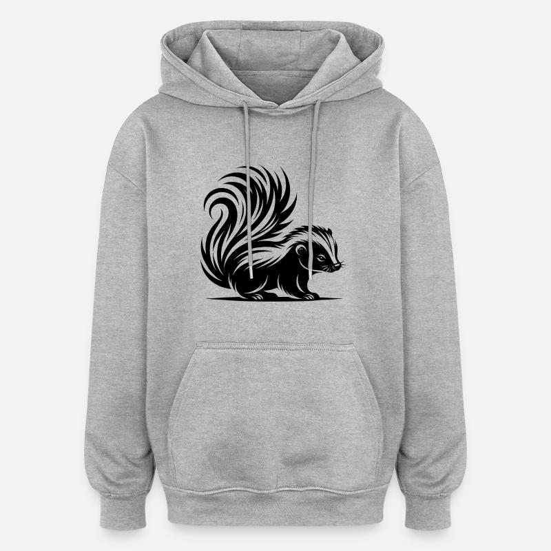 Bébé mouffette câlin - Sweat à capuche oversize unisexe - gris chiné