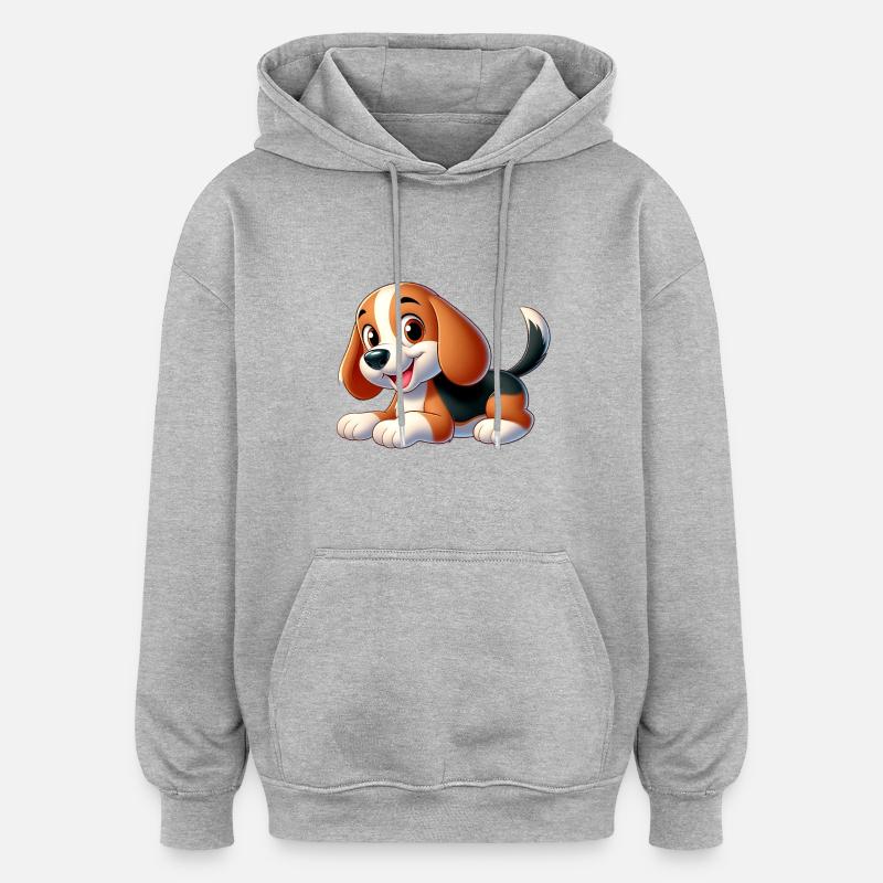 beagle 2 - Sweat à capuche oversize unisexe - gris chiné