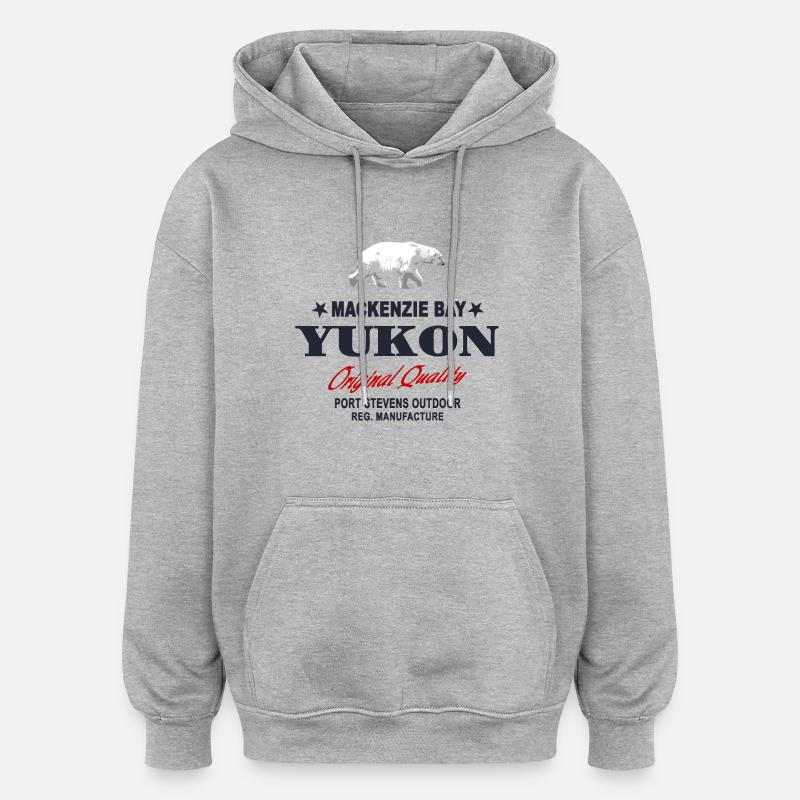 Yukon - Polar Bear - Eisbär - Oversized Unisex Hoodie - Grau meliert