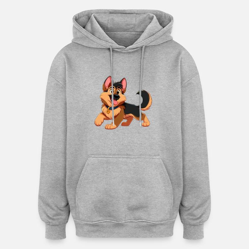 Deutscher Schäferhund 2 - Oversized Unisex Hoodie - Grau meliert