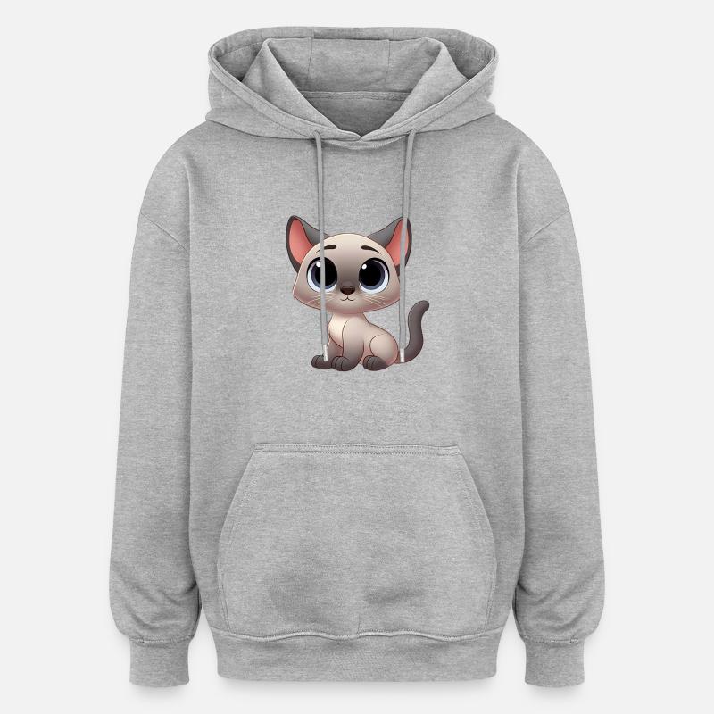 Siamesisch 23 - Oversized Unisex Hoodie - Grau meliert
