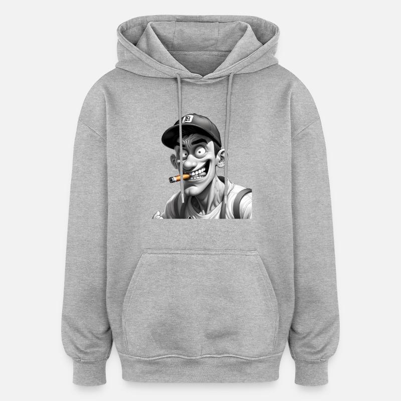 Anormal - Sweat à capuche oversize unisexe - gris chiné