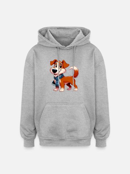 Fox Terrier 7 - Oversized Unisex Hoodie - heather grey