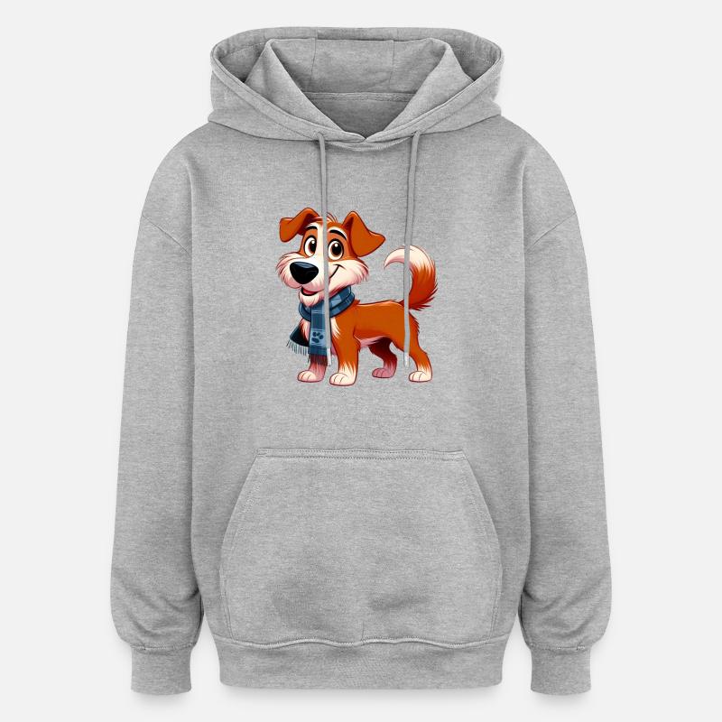 Foxterrier 7 - Oversized Unisex Hoodie - Grau meliert