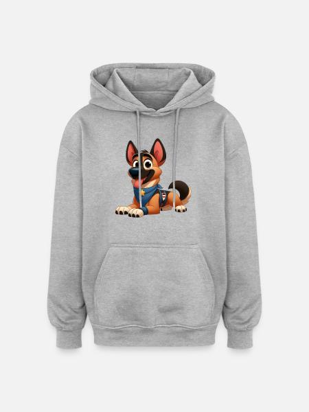 Malinois 10 - Oversized Unisex Hoodie - heather grey