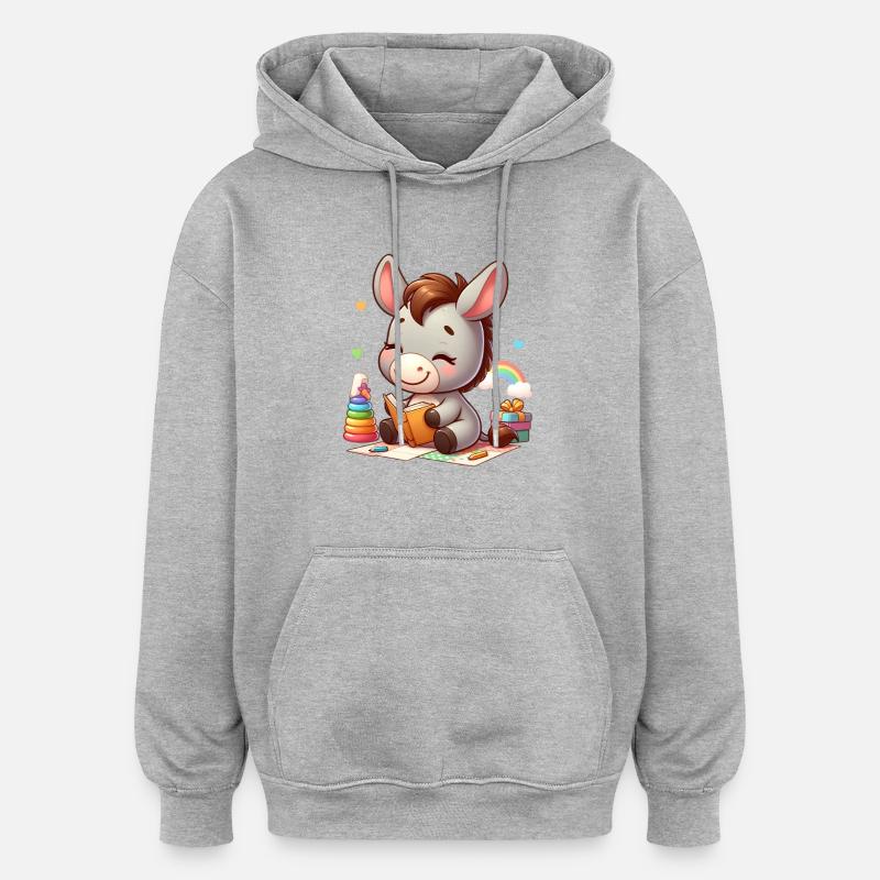 Esel 3 - Oversized Unisex Hoodie - Grau meliert