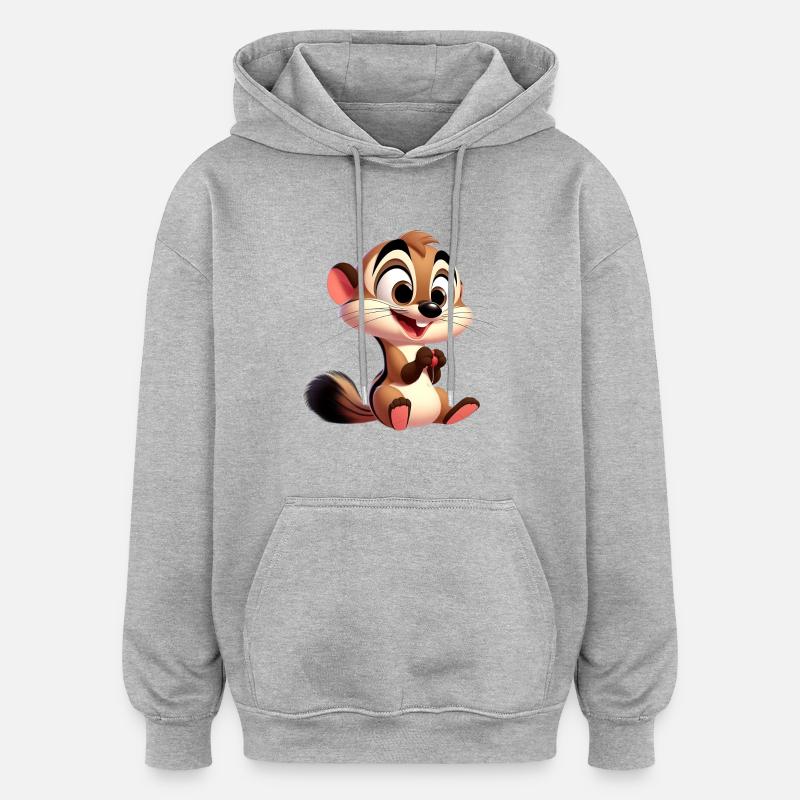 Wiesel - Oversized Unisex Hoodie - Grau meliert