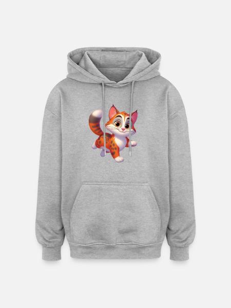 Cat 5 - Oversized Unisex Hoodie - heather grey