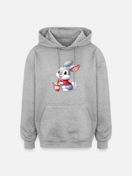 Rabbit 12 - Oversized Unisex Hoodie - heather grey