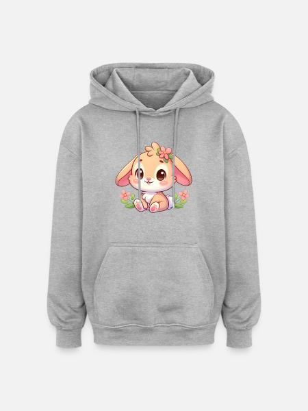 Rabbit 7 - Oversized Unisex Hoodie - heather grey