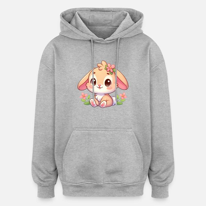 Rabbit 7 - Oversized Unisex Hoodie - heather grey