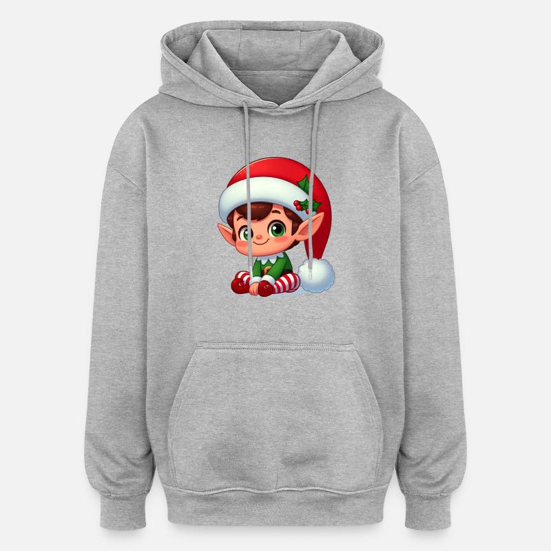 lutin 5 - Sweat à capuche oversize unisexe - gris chiné