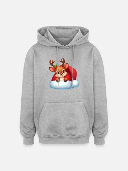 Rudolf 7 - Oversized Unisex Hoodie - Grau meliert