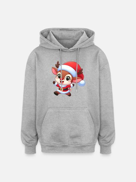 Rudolf 1 - Oversized Unisex Hoodie - Grau meliert
