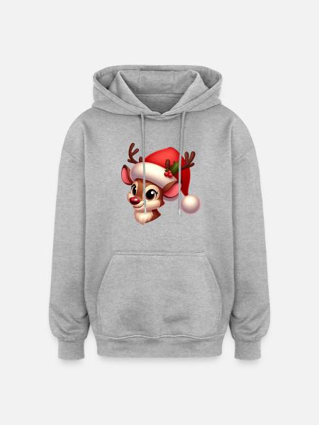Rudolph 9 - Oversized Unisex Hoodie - heather grey