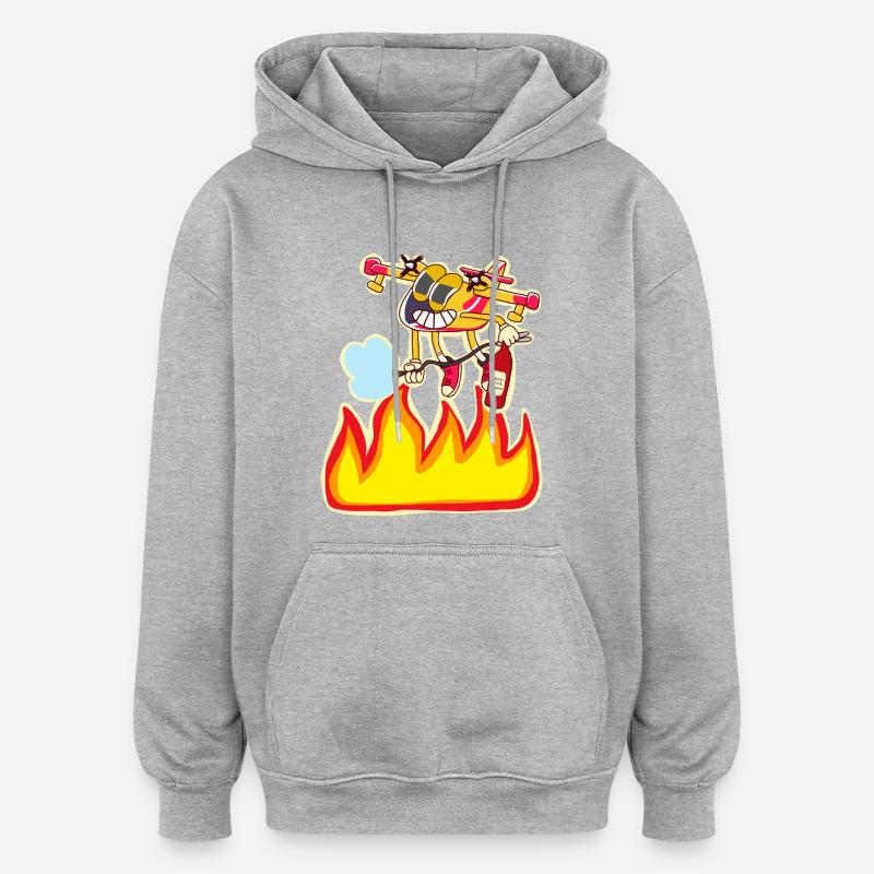 Bombardier d'eau pompier - Sweat à capuche oversize unisexe - gris chiné