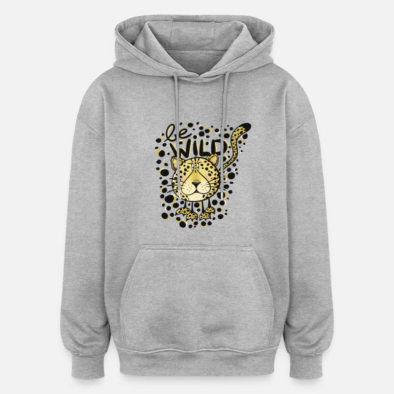 Gepard be wild - Oversized Unisex Hoodie - Grau meliert